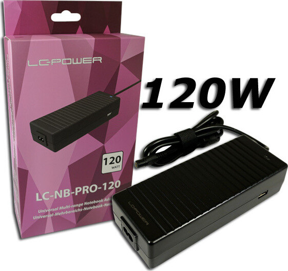 LC-Power Universal Φορτιστής Laptop 120W 20V 6.48A χωρίς Καλώδιο Τροφοδοσίας Κωδικός LC-NB-PRO-120