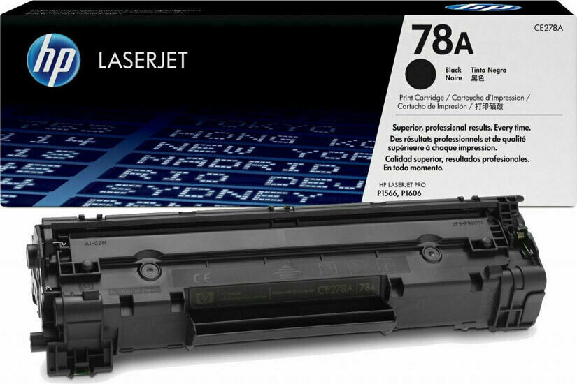 HP 78A Black Toner Γνήσιο Toner Laser Εκτυπωτή Μαύρο 2100 Σελίδων CE278AH