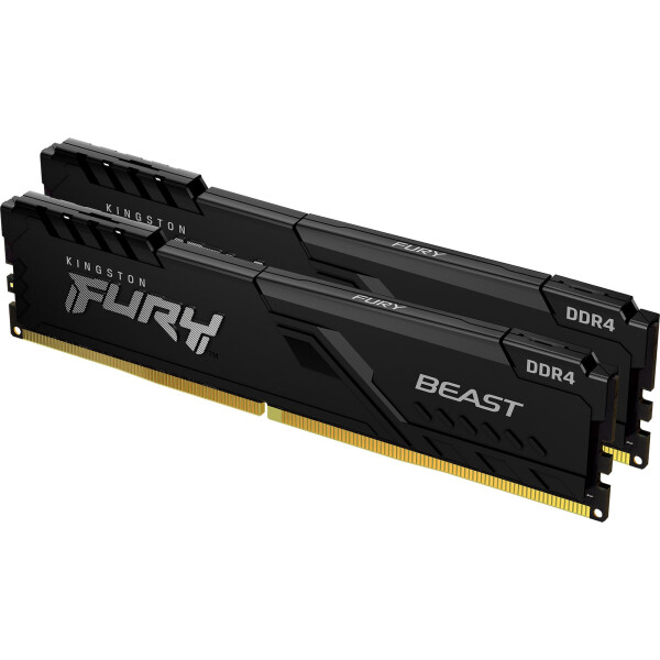 Kingston Fury Beast DDR4 16GB RAM με 2x8GB Modules και Ταχύτητα 3600 για Desktop Κωδικός KF436C17BBK2/16