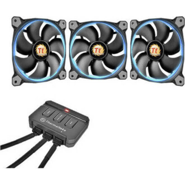 Thermaltake Riing 12 LED Case Fan 120mm 1500rpm / 40.6cfm με RGB Φωτισμό και Σύνδεση 4-Pin PWM 3τμχ