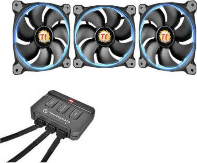 Thermaltake Riing 12 LED Case Fan 120mm 1500rpm / 40.6cfm με RGB Φωτισμό και Σύνδεση 4-Pin PWM 3τμχ