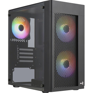 Aerocool Hexform Gaming Mini Tower Κουτί Υπολογιστή με Πλαϊνό Παράθυρο Μαύρο