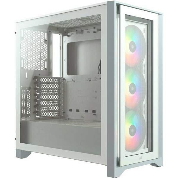 Corsair iCUE 4000X RGB Gaming Midi Tower Κουτί Υπολογιστή με Πλαϊνό Παράθυρο Λευκό