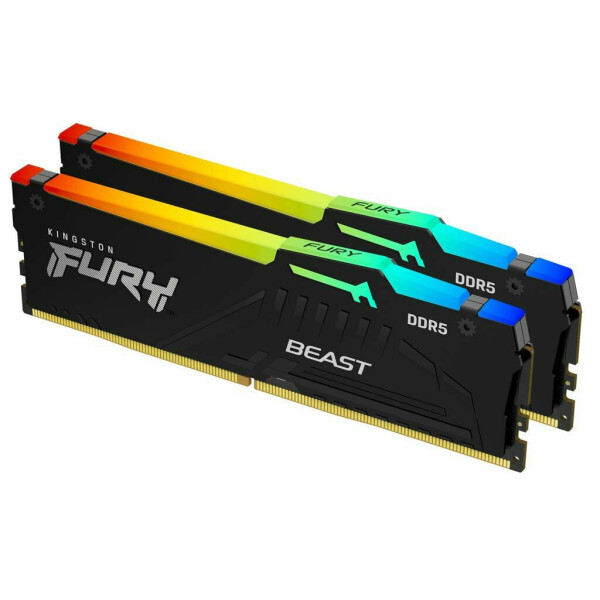 Kingston Fury Beast RGB DDR5 32GB RAM με 2x16GB Modules και Ταχύτητα 5200 για Desktop Κωδικός KF552C40BBAK2-32