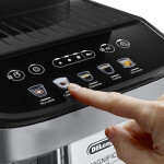 DeLonghi Magnifica Evo Αυτόματη Μηχανή Espresso 1450W Πίεσης 15bar για Cappuccino με Μύλο Άλεσης Ασημί