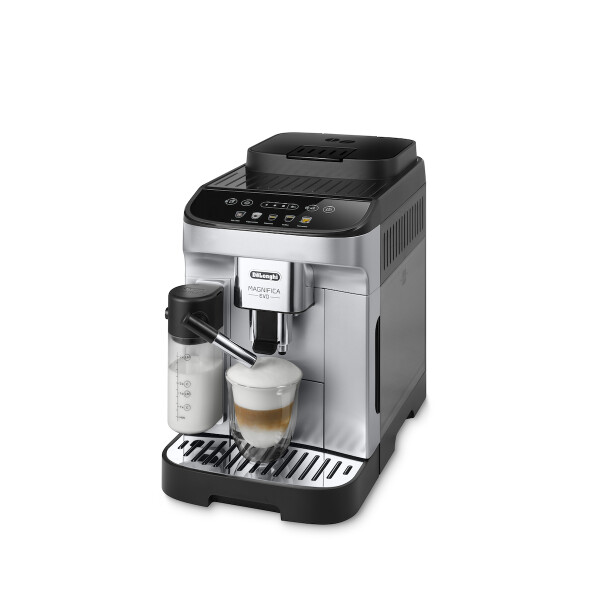 DeLonghi Magnifica Evo Αυτόματη Μηχανή Espresso 1450W Πίεσης 15bar για Cappuccino με Μύλο Άλεσης Ασημί