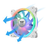 Thermaltake SWAFAN 12 Reverse Blade Case Fan 120mm 2000rpm / 54.85cfm με RGB Φωτισμό και Σύνδεση 9-Pin 3τμχ Premium Edition White