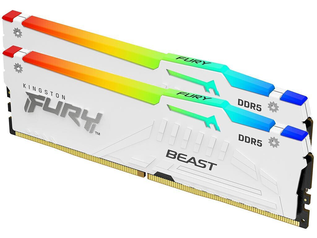 Kingston Fury Beast RGB DDR5 32GB RAM με 2x16GB Modules και Ταχύτητα 5600 για Desktop Κωδικός KF556C40BWAK2-32