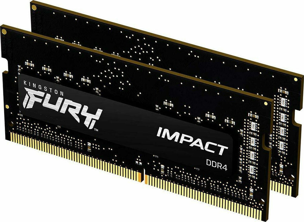 Kingston Fury Impact DDR4 32GB RAM με 2x16GB Modules και Ταχύτητα 3200 για Laptop Κωδικός KF432S20IBK2/32