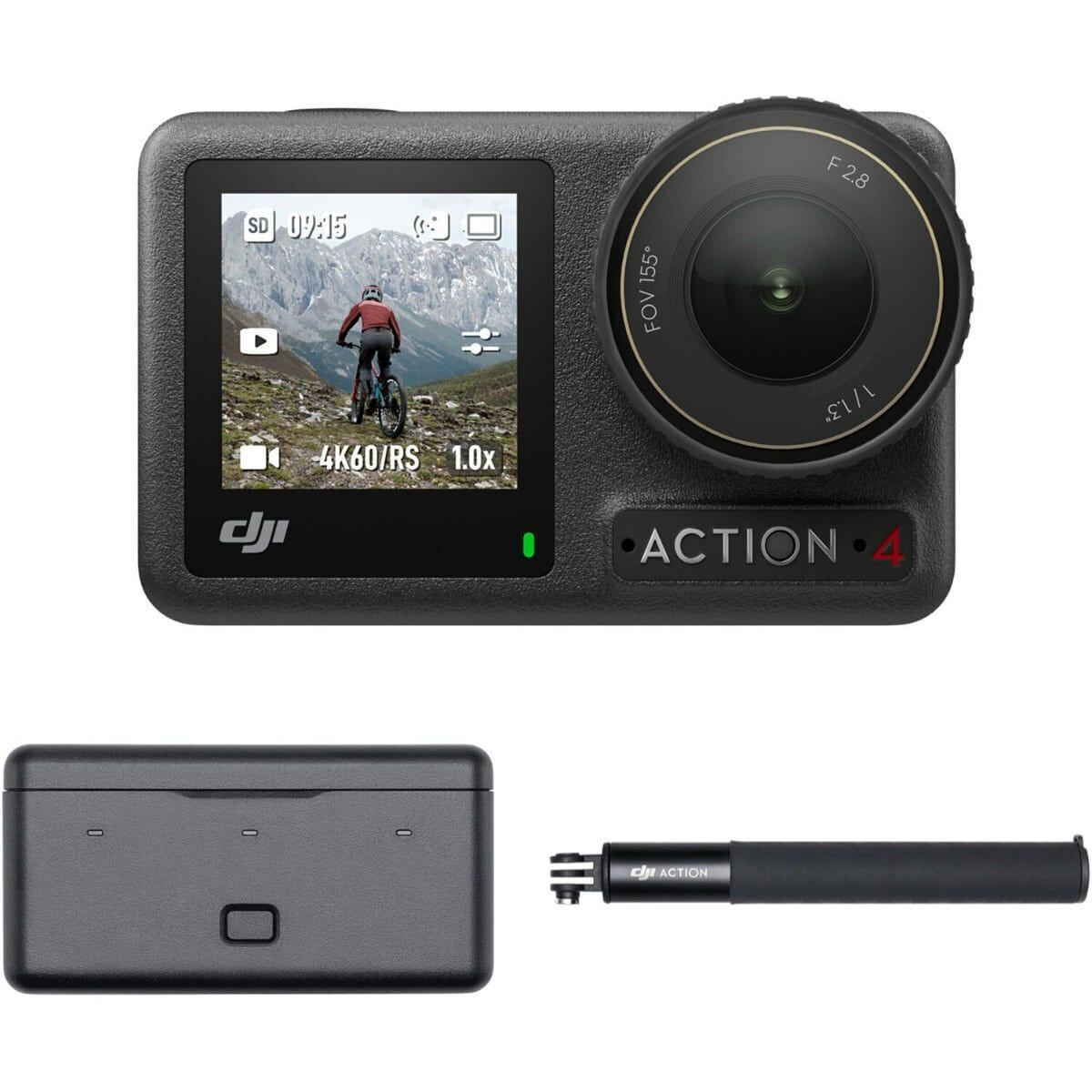 DJI Osmo Action 4 Adventure Combo Action Camera 4K Ultra HD Υποβρύχια με Οθόνη Αφής 2.25 και Wi-Fi Μαύρη