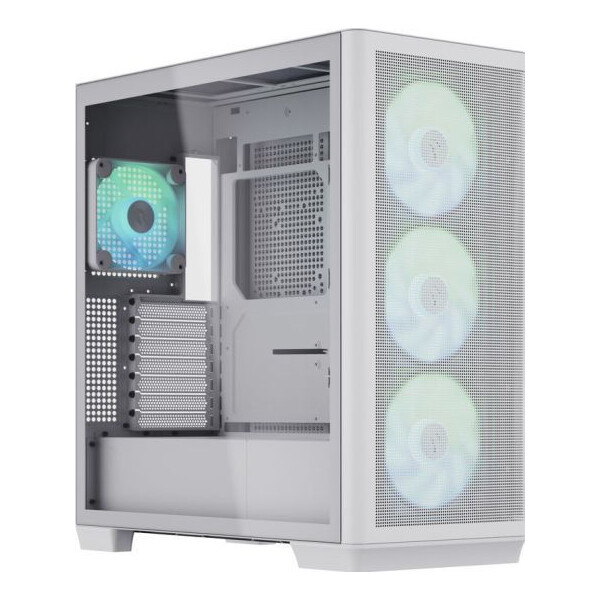 APNX C1 Gaming Midi Tower Κουτί Υπολογιστή με Πλαϊνό Παράθυρο και RGB Φωτισμό Λευκό