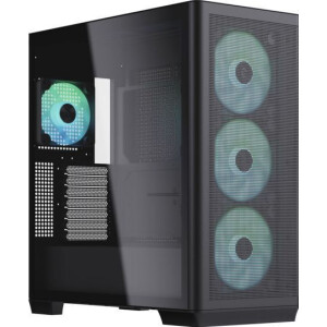 APNX C1 Gaming Midi Tower Κουτί Υπολογιστή με Πλαϊνό Παράθυρο και RGB Φωτισμό Μαύρο