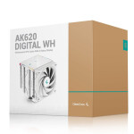 Deepcool AK620 Digital Ψύκτρα Επεξεργαστή Διπλού Ανεμιστήρα για Socket AM4/AM5/1200/115x/1700 με ARGB Φωτισμό Λευκή