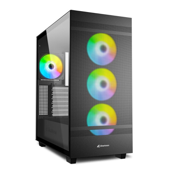 Sharkoon Rebel C60 RGB Gaming Midi Tower Κουτί Υπολογιστή με Πλαϊνό Παράθυρο Μαύρο