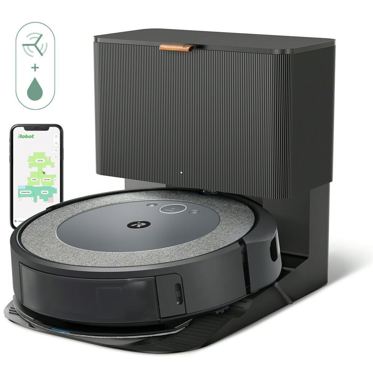 iRobot Roomba Combo i5 Σκούπα Ρομπότ με Οπτική Χαρτογράφηση Γκρι