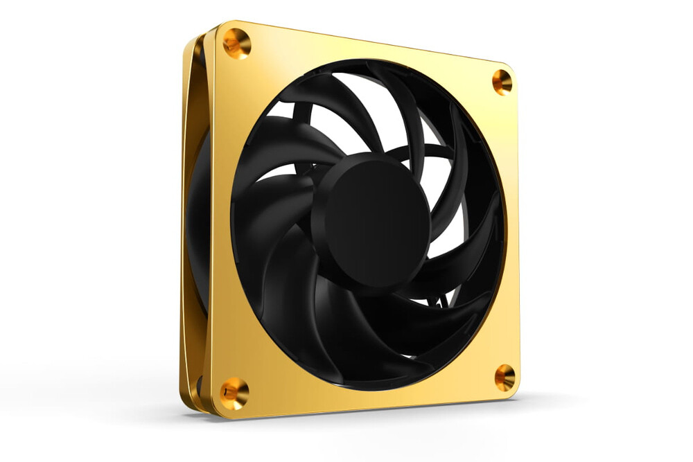 Alphacool Apex Stealth Metal Power Case Fan 120mm 3000rpm Χωρίς Led Φωτισμό και Σύνδεση 4-Pin PWM Χρυσό