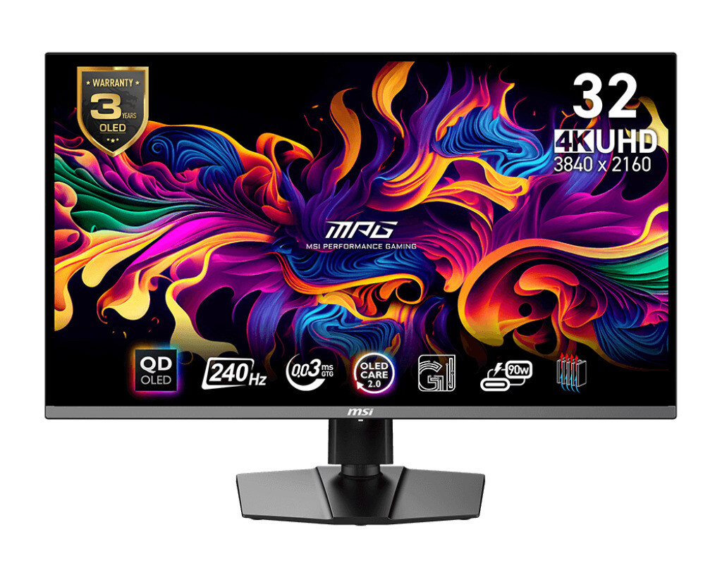 MSI MPG 321URX QD-OLED HDR Gaming Monitor 31.5 4K 3840x2160 240Hz με Χρόνο Απόκρισης 0.03ms GTG