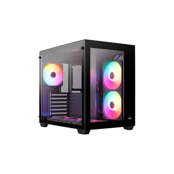 Aerocool Dryft-BK-v2 Gaming Mini Tower Κουτί Υπολογιστή με Πλαϊνό Παράθυρο και RGB Φωτισμό Μαύρο