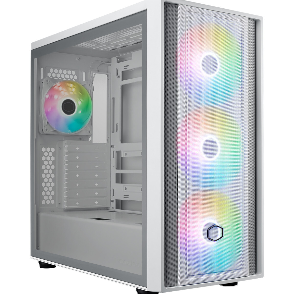 CoolerMaster MasterBox 600 Gaming Midi Tower Κουτί Υπολογιστή με Πλαϊνό Παράθυρο και RGB Φωτισμό Λευκό