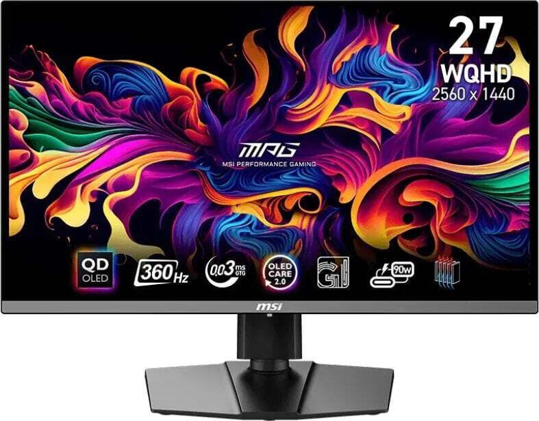MSI 271QRX QD-OLED Gaming Monitor 26.5 QHD 2560x1440 360Hz με Χρόνο Απόκρισης 0.03ms GTG