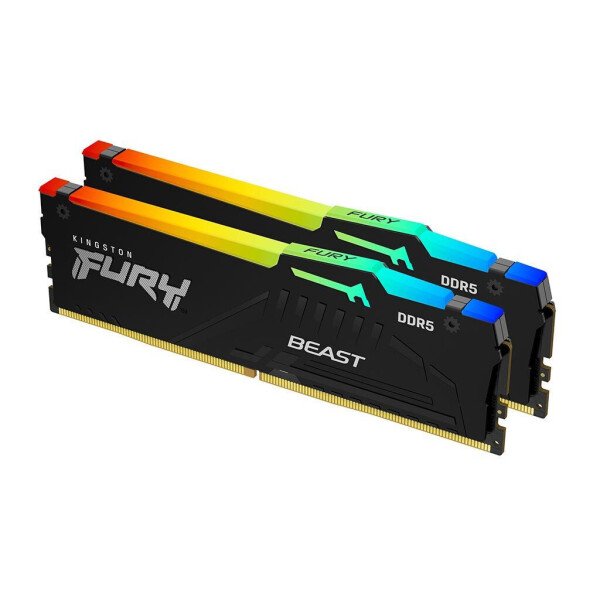 Kingston Fury Beast RGB DDR5 16GB RAM με 2x8GB Modules και Ταχύτητα 6000 για Desktop Κωδικός KF560C30BBEAK2-16