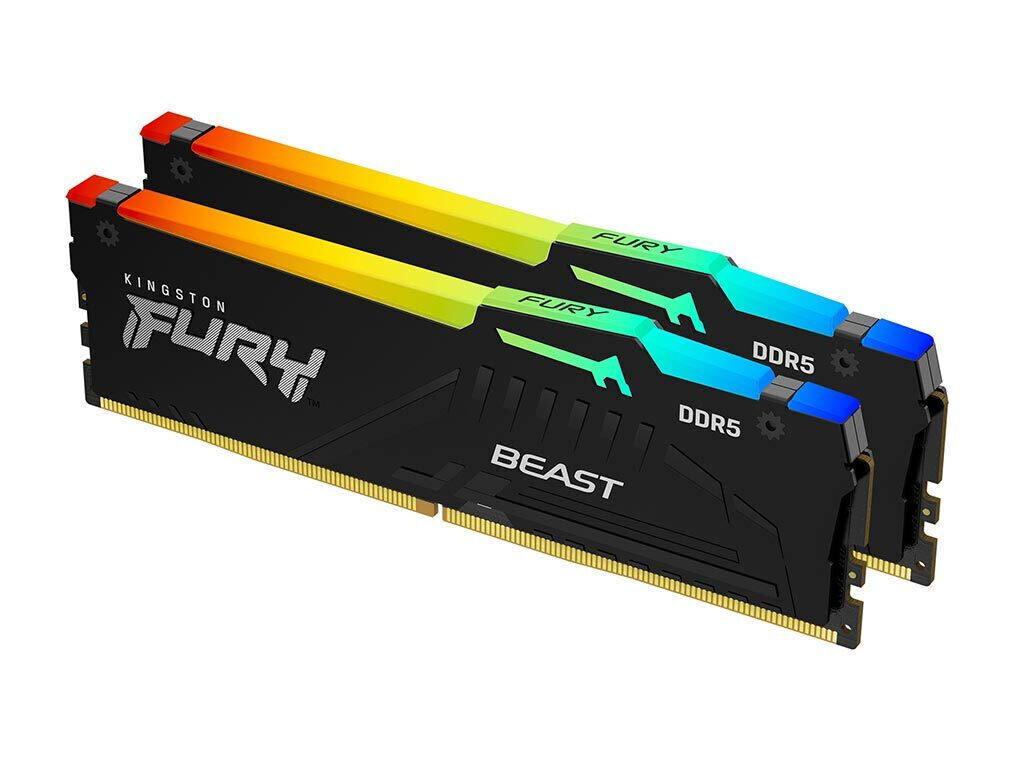 Kingston Fury Beast RGB DDR5 16GB RAM με 2x8GB Modules και Ταχύτητα 6000 για Desktop Κωδικός KF560C30BBEAK2-16