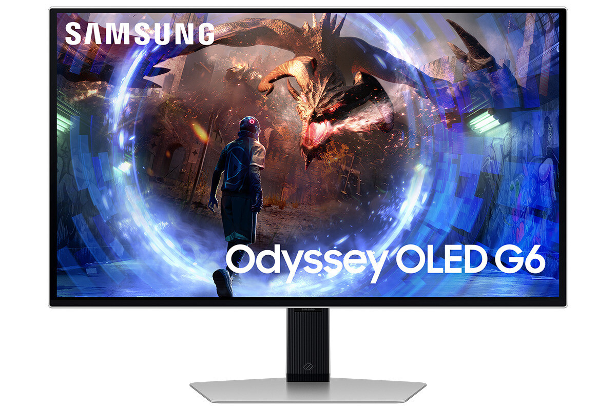 Samsung Odyssey G6 G60SD QD-OLED HDR Monitor 27 QHD 2560x1440 360Hz με Χρόνο Απόκρισης 0.03ms GTG Ασημί