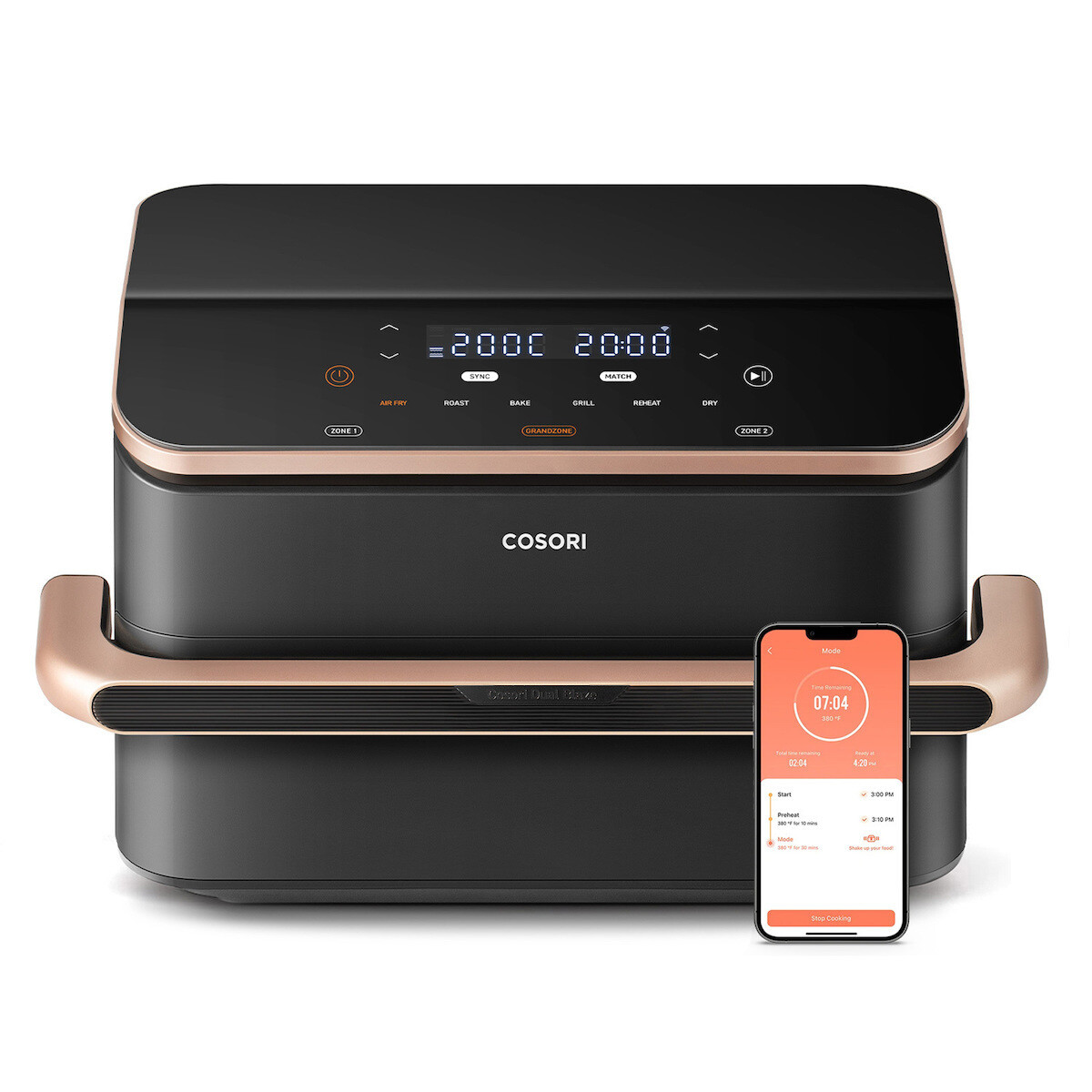 Cosori Dual Blaze TwinFry Air Fryer με Wi-Fi Διπλό Αποσπώμενο Κάδο 10lt Μαύρο