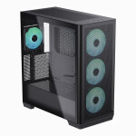 APNX C1 Gaming Midi Tower Κουτί Υπολογιστή με Πλαϊνό Παράθυρο και RGB Φωτισμό Μαύρο