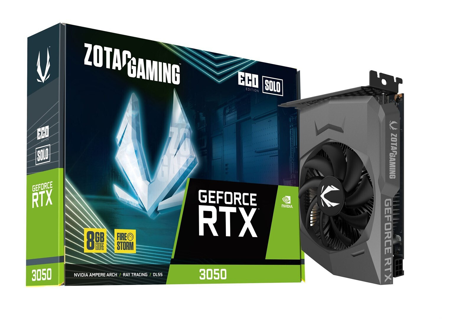 Zotac GeForce RTX 3050 8GB GDDR6 Eco Solo Κάρτα Γραφικών Κωδικός ZT-A30500R-10L