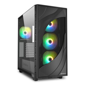 Sharkoon Rebel C80G RGB Gaming Midi Tower Κουτί Υπολογιστή με Πλαϊνό Παράθυρο Μαύρο