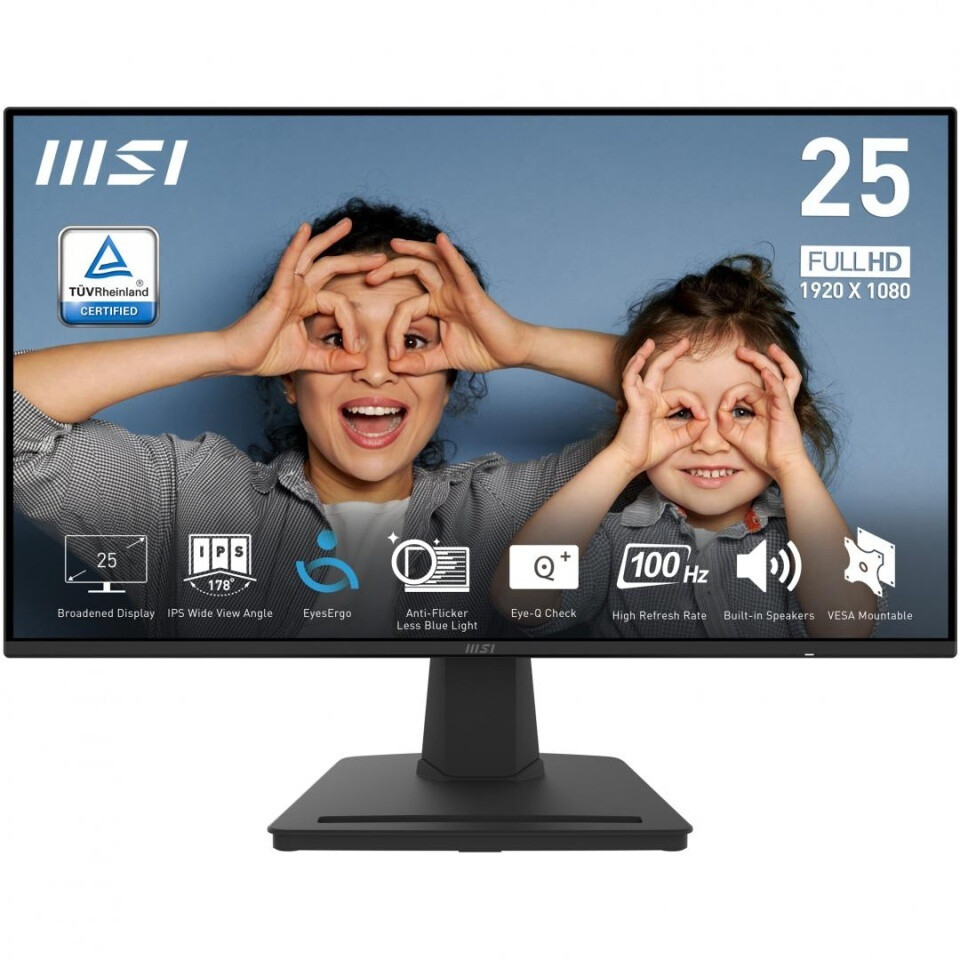 MSI PRO MP252 IPS Monitor 24.5 FHD 1920x1080 με Χρόνο Απόκρισης 4ms GTG