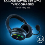 Razer Barracuda X Chroma Ασύρματο Over Ear Gaming Headset με σύνδεση Bluetooth / USB for Nintendo Switch / Nintendo Switch 2 / PC / PS4 / PS5