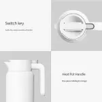Xiaomi Insulated Kettle Κανάτα Θερμός Ανοξείδωτο 1.8lt Λευκό με Λαβή Κωδικός BHR9049GL