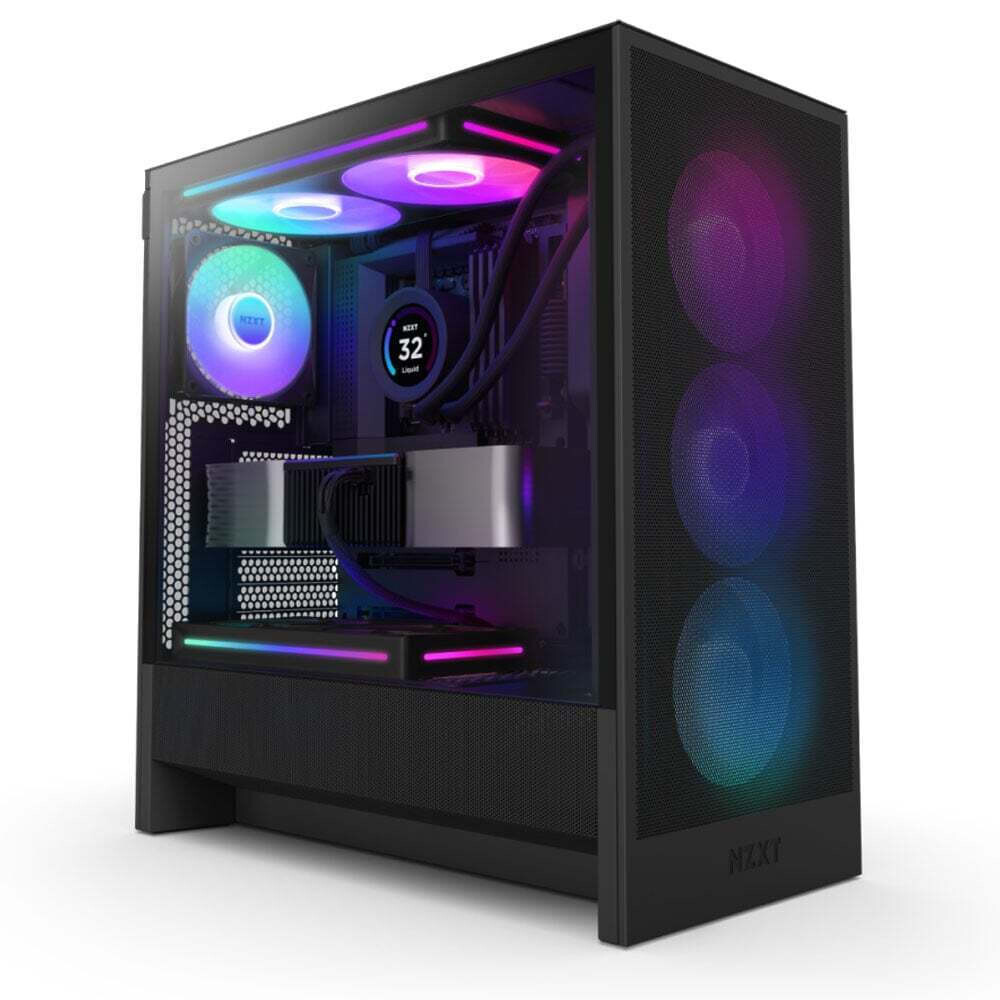 NZXT H5 2024 Flow Gaming Midi Tower Κουτί Υπολογιστή με Πλαϊνό Παράθυρο και RGB Φωτισμό Μαύρο