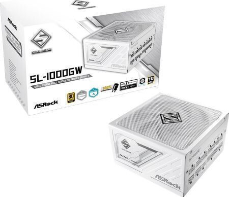 ASRock Steel Legend SL-1000GW 1000W Λευκό Τροφοδοτικό Υπολογιστή Full Modular 80 Plus Gold