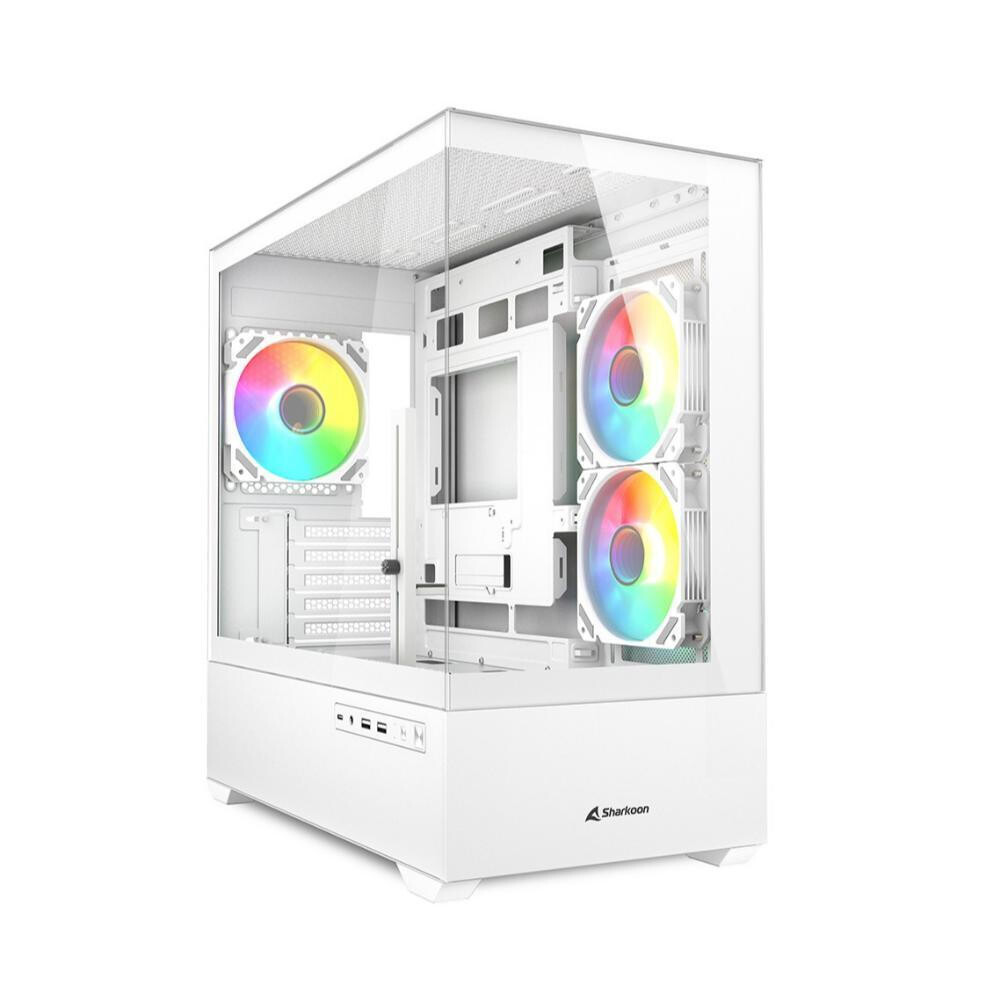 Sharkoon MK6 RGB Micro Tower Κουτί Υπολογιστή με Πλαϊνό Παράθυρο Λευκό