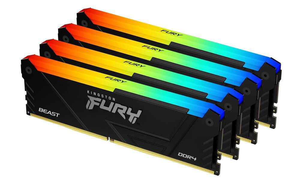 Kingston Fury Beast DDR4 128GB RAM με 4x32GB Modules και Ταχύτητα 3600 για Desktop Κωδικός KF436C18BB2AK4/128