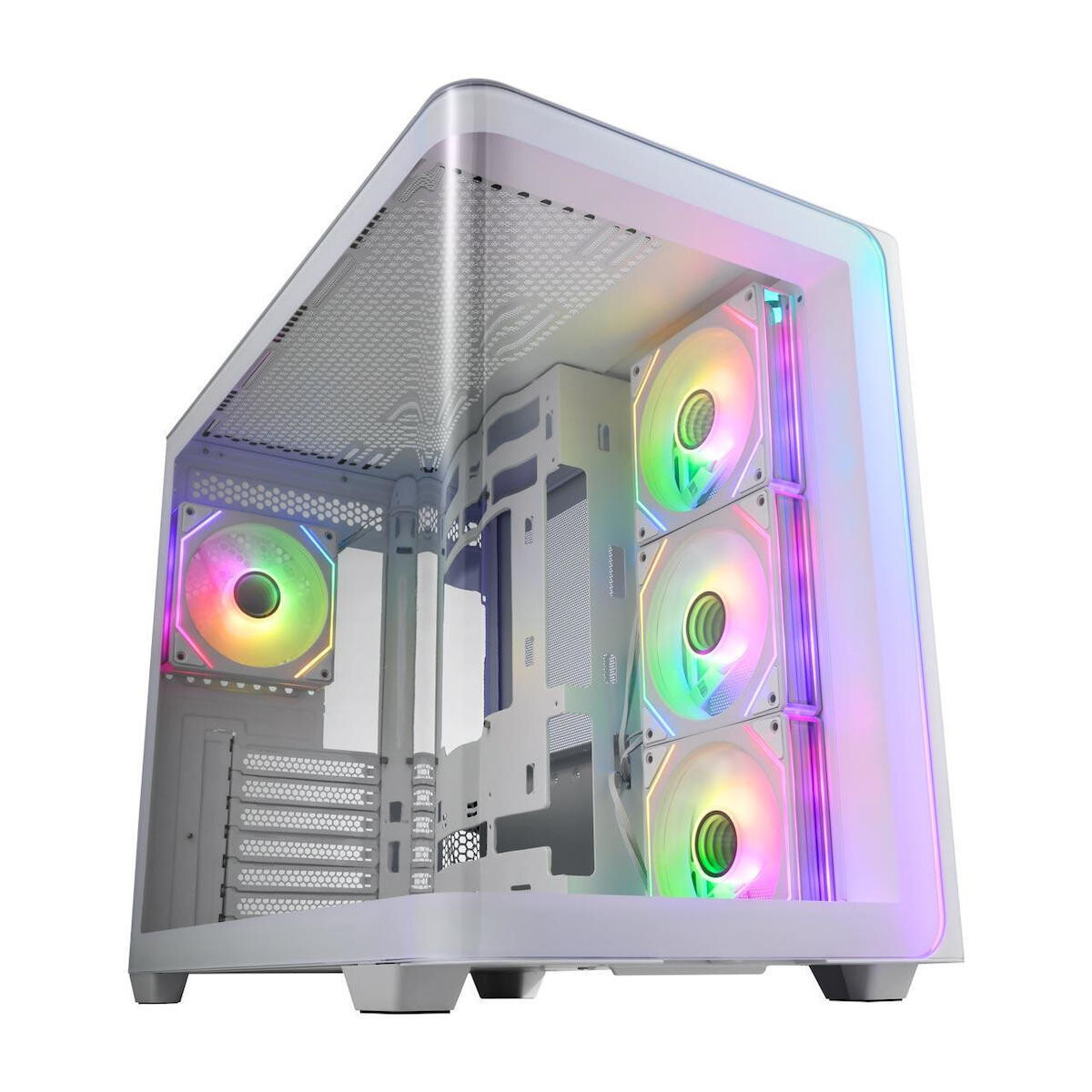 FSP/Fortron M580 Gaming Midi Tower Κουτί Υπολογιστή με Πλαϊνό Παράθυρο και RGB Φωτισμό Λευκό
