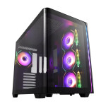 FSP/Fortron M580 Gaming Midi Tower Κουτί Υπολογιστή με Πλαϊνό Παράθυρο και RGB Φωτισμό Μαύρο
