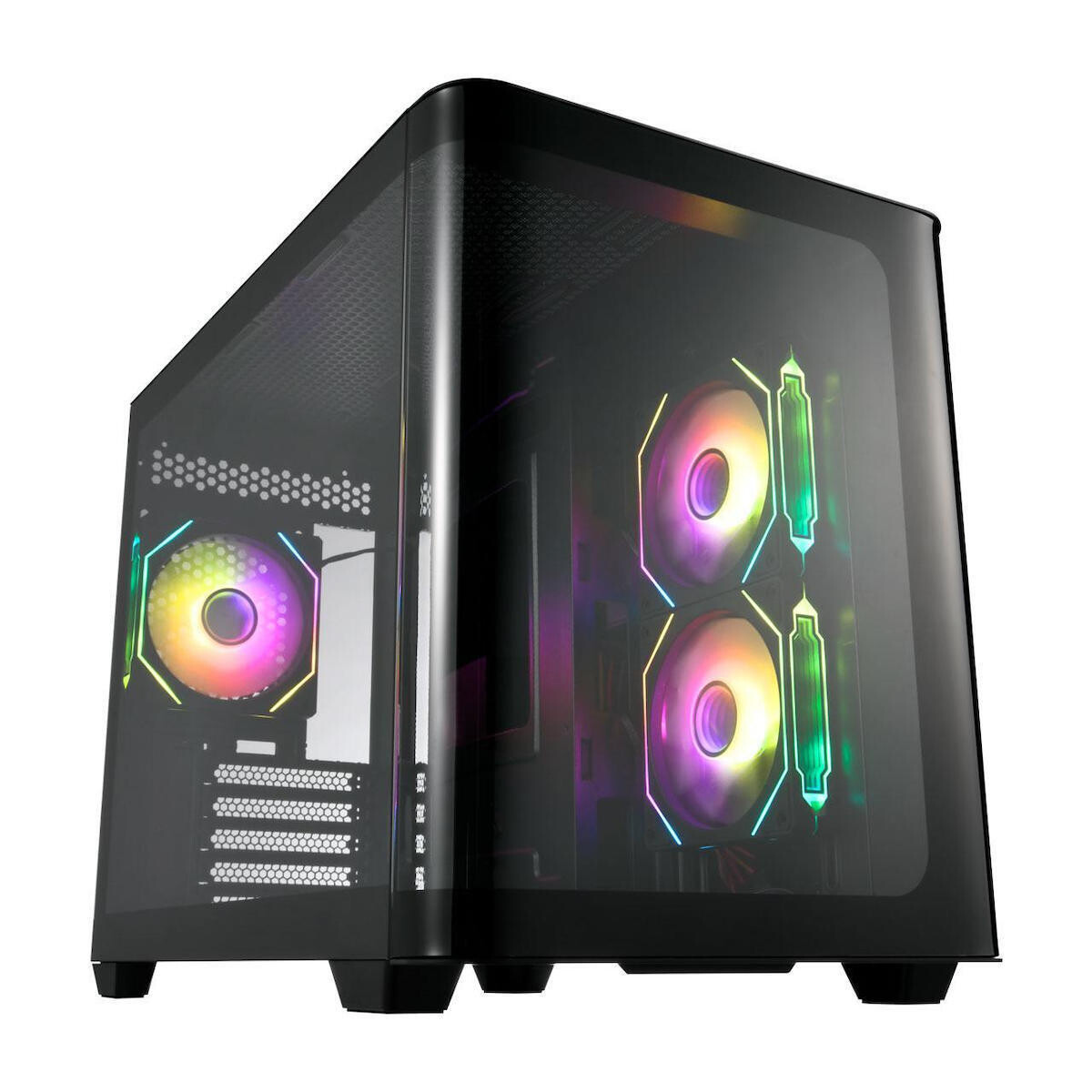FSP/Fortron S380 Gaming Midi Tower Κουτί Υπολογιστή με Πλαϊνό Παράθυρο και RGB Φωτισμό Μαύρο