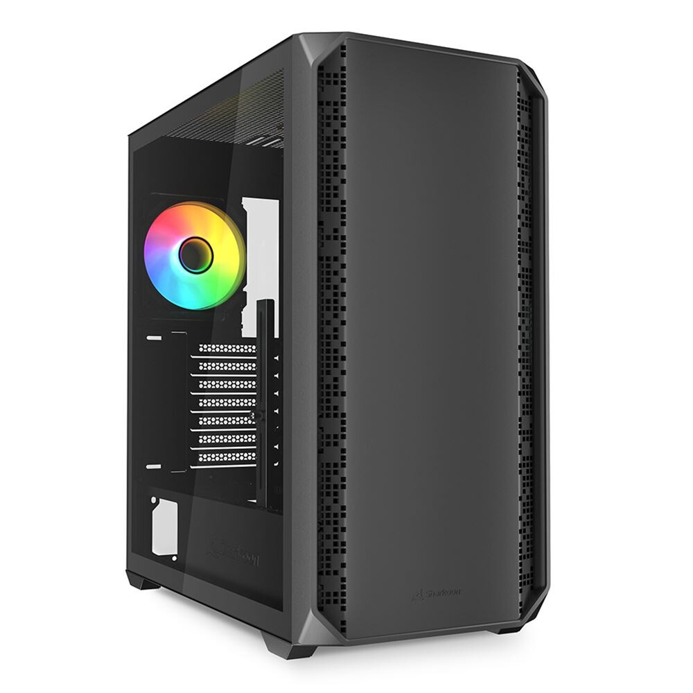Sharkoon AK2 RGB Gaming Midi Tower Κουτί Υπολογιστή με Πλαϊνό Παράθυρο Μαύρο