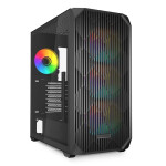 Sharkoon AK3 RGB Gaming Midi Tower Κουτί Υπολογιστή με Πλαϊνό Παράθυρο Μαύρο