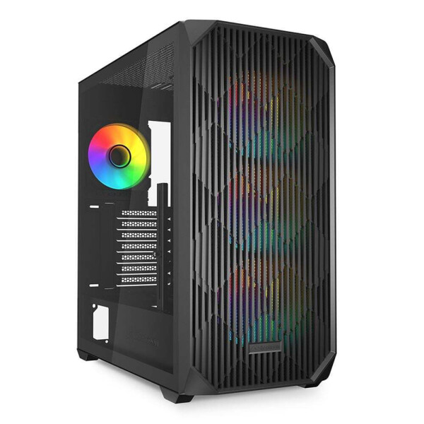 Sharkoon AK3 RGB Gaming Midi Tower Κουτί Υπολογιστή με Πλαϊνό Παράθυρο Μαύρο