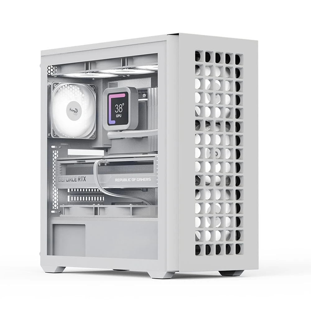 Aerocool D502A V1 Gaming Midi Tower Κουτί Υπολογιστή με Πλαϊνό Παράθυρο Λευκό