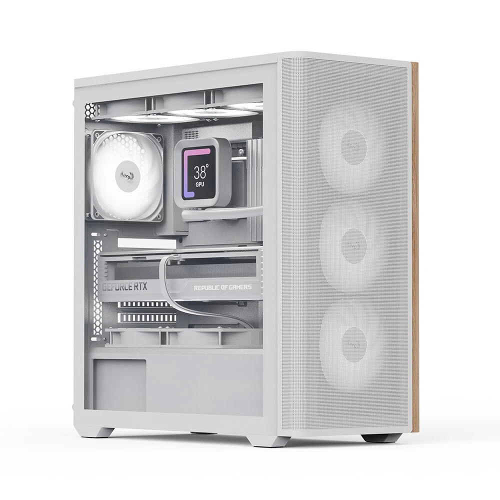 Aerocool D501A V2 Gaming Midi Tower Κουτί Υπολογιστή με Πλαϊνό Παράθυρο και RGB Φωτισμό Μαύρο