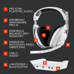 Logitech ASTRO A50 Gen 5 Ασύρματο Over Ear Gaming Headset με σύνδεση Bluetooth / USB Λευκό for Nintendo Switch / PC / PS5 / XBOX