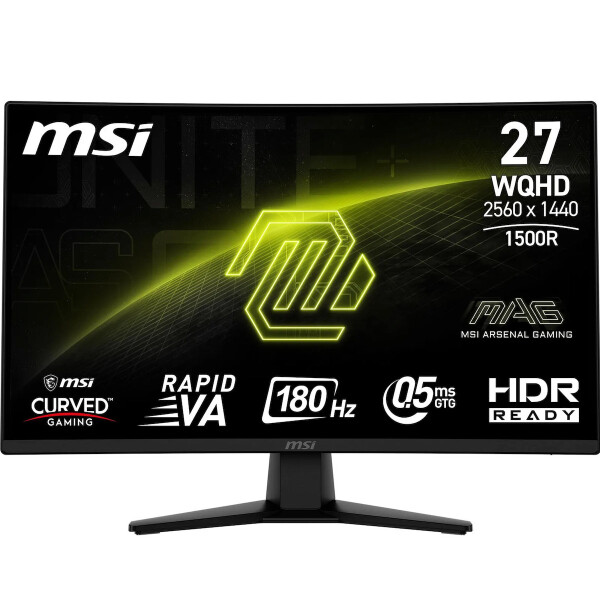 MSI 274CQFDE VA Curved Monitor 27 QHD 2560x1440 180Hz με Χρόνο Απόκρισης 0.5ms GTG