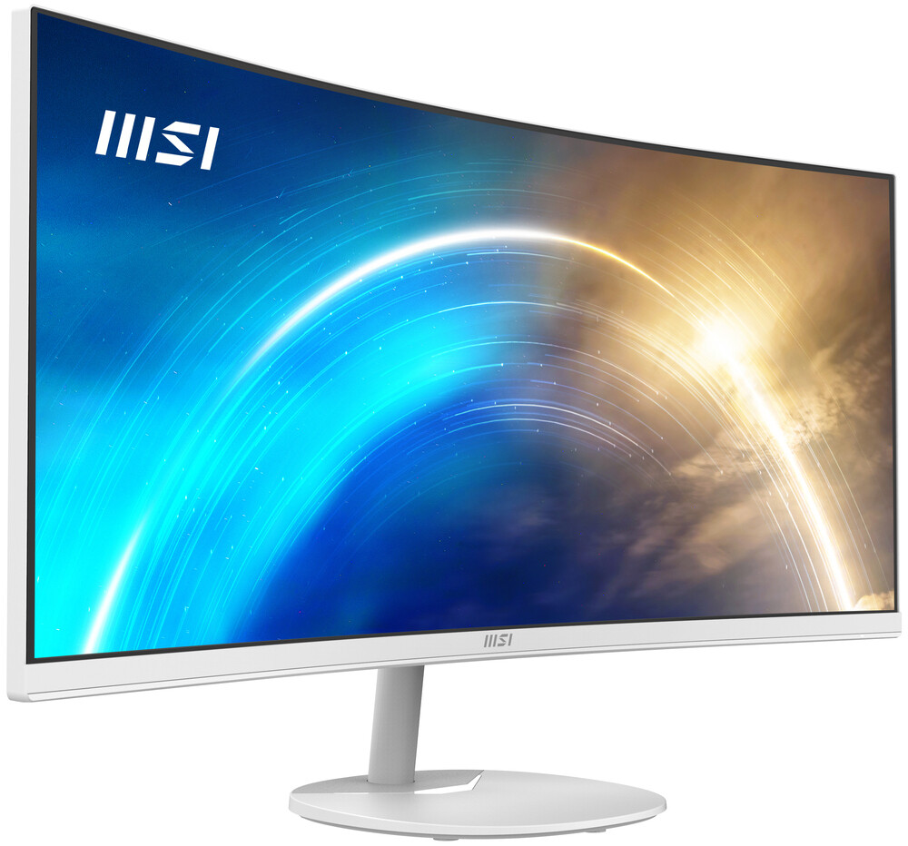 MSI PRO MP341CQWDE Ultrawide VA Curved Gaming Monitor 34 QHD 3440x1440 με Χρόνο Απόκρισης 4ms GTG Λευκό