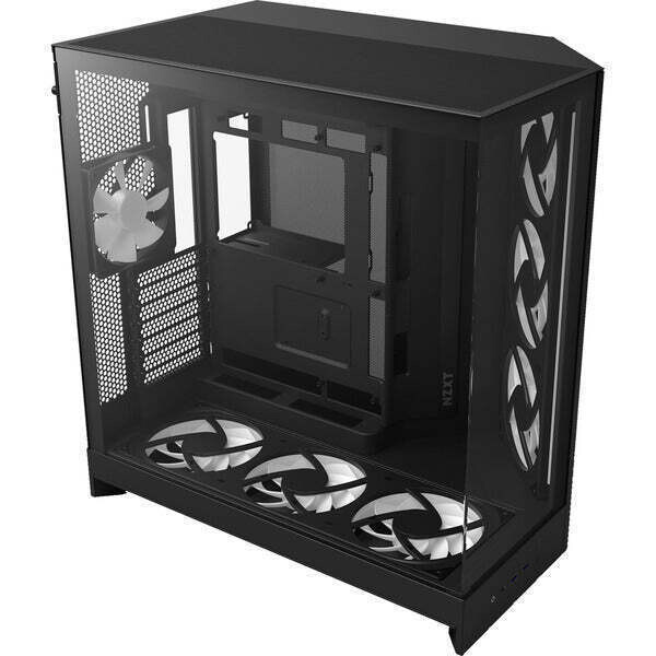 NZXT H9 Flow RGB Gaming Midi Tower Κουτί Υπολογιστή με Πλαϊνό Παράθυρο Μαύρο Ματ